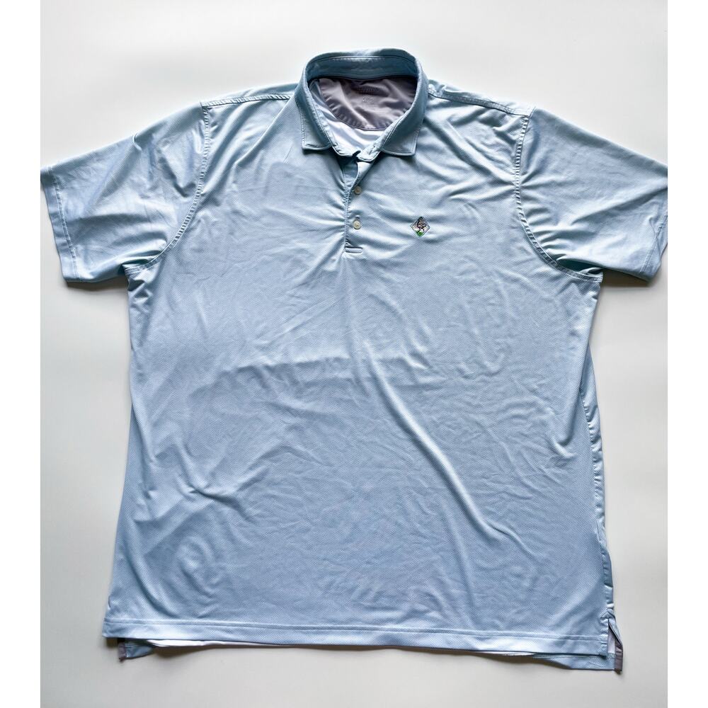 Men's Johnnie-O Blue Performance Short Sleeve Golf Polo Shirt Size XXL